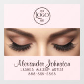 Elegant Eyelash Extension Makeup Artist Logo ウィンドウサイン (シート)
