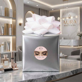 Elegant Eyelash Extension Makeup Artist Logo ラウンドシール