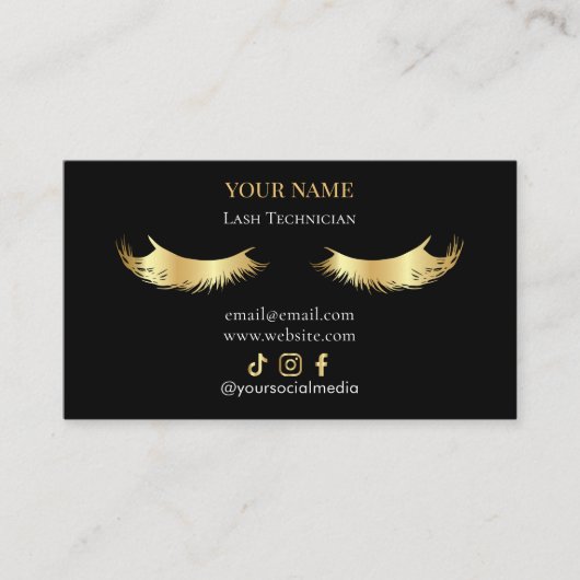 Elegant Eyelash Extensions Lash Aftercare 名刺 (正面)