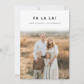 Elegant Fa La La Joyful Christmas Family Photo シーズンカード (正面)