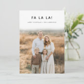 Elegant Fa La La Joyful Christmas Family Photo シーズンカード (スタンド正面)