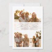 Elegant Fa La La Script Beach Family 3 Photo シーズンカード (正面)