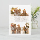 Elegant Fa La La Script Beach Family 3 Photo シーズンカード (スタンド正面)