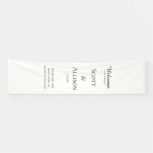 Elegant Fabric Wedding Sign Custom Welcome Banner 横断幕 (横)
