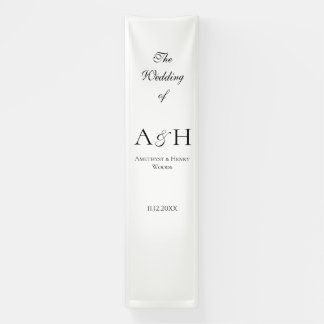 Elegant Fabric Wedding Welcome Banner - Cream Tone 横断幕