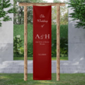 Elegant Fabric Wedding Welcome Banner - Ruby Red 横断幕