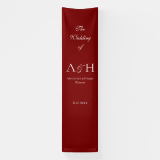 Elegant Fabric Wedding Welcome Banner - Ruby Red 横断幕