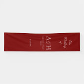 Elegant Fabric Wedding Welcome Banner - Ruby Red 横断幕 (横)