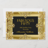 Elegant Fabulous Diamonds Gold Gems black 案内状 (正面)