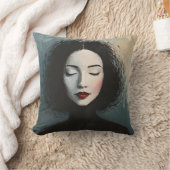 Elegant Faceless Lady Modern Portrait クッション (ブランケット)