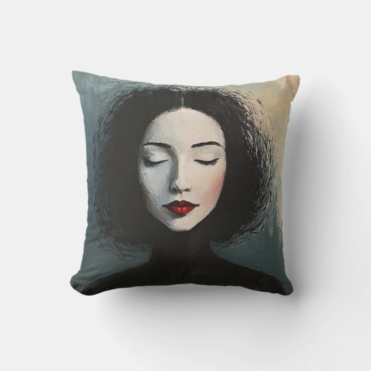 Elegant Faceless Lady Modern Portrait クッション (正面)