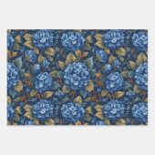 Elegant Faded Hydrangea Floral Pattern Decoupage ラッピングペーパーシート (正面2)