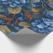 Elegant Faded Hydrangea Floral Pattern Decoupage ラッピングペーパー (角)