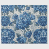 Elegant Faded Hydrangea Floral Pattern Decoupage ラッピングペーパー (フラット)