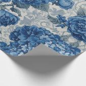 Elegant Faded Hydrangea Floral Pattern Decoupage ラッピングペーパー (角)