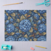 Elegant Faded Hydrangea Floral Pattern Decoupage 薄葉紙 (クラフト)