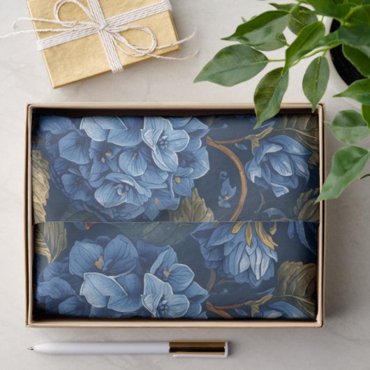 Elegant Faded Hydrangea Floral Pattern Decoupage 薄葉紙 (ギフト)