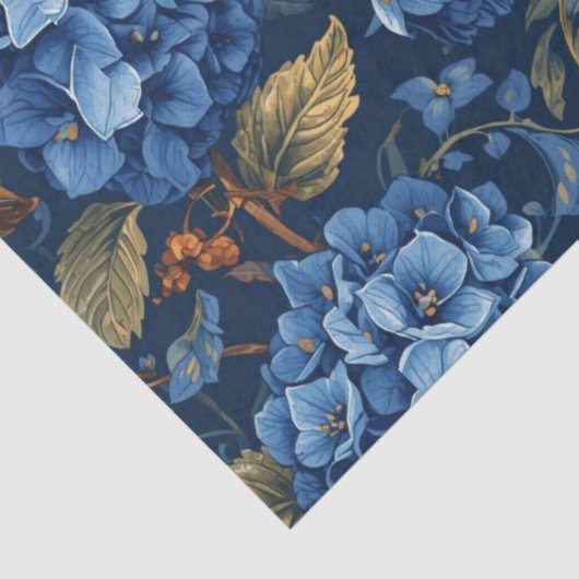 Elegant Faded Hydrangea Floral Pattern Decoupage 薄葉紙 (詳細)