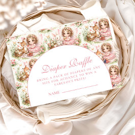 Elegant Fairy Baby Shower Diapper Raffle エンクロージャーカード