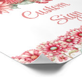 Elegant Fairy Girl Blush Floral Birthday Custom  ポスター (角)