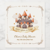 Elegant Fairytale Prince Castle Baby Shower ワインラベル (シングルラベル)