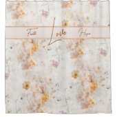 Elegant Faith Hope Love Watercolor シャワーカーテン (正面)