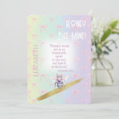 Elegant Faith Pink Bow Grid Rainbow Bee 招待状 (スタンド正面)