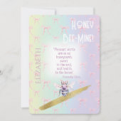 Elegant Faith Pink Bow Grid Rainbow Bee 招待状 (正面)