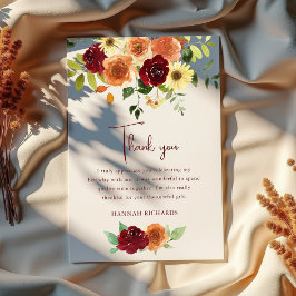 Elegant Fall | 秋の花の誕生日  サンキューカード