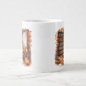 Elegant Fall Bookshelf Mug — Cozy Curtain ジャンボコーヒーマグカップ (正面)
