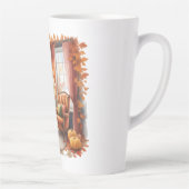 Elegant Fall Bookshelf Tasses — Cozy Curtain カフェラテマグ (右)