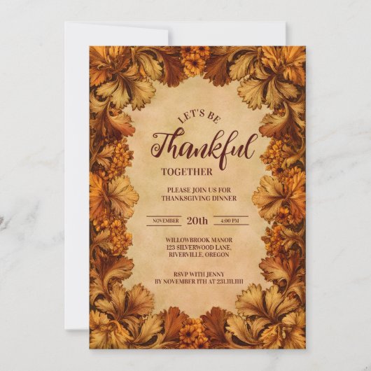 Elegant Fall Botanical Celebration 招待状 (正面)