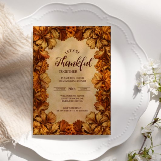 Elegant Fall Botanical Celebration 招待状