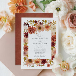Elegant Fall Botanical Wedding Invitation 招待状