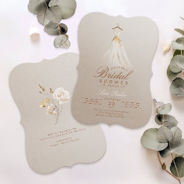 Elegant Fall Bridal Shower Gown Invitation 招待状