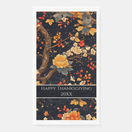 Elegant Fall Chinoiserie Paper Plate (正面)