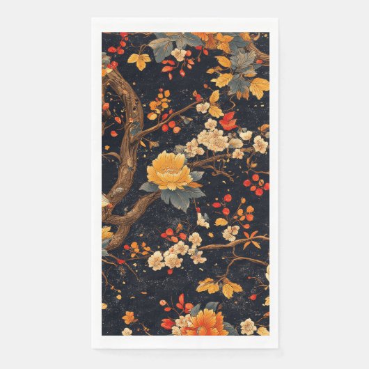 Elegant Fall Chinoiserie Paper Plate (正面)