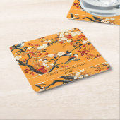 Elegant Fall Chinoiserie Paper Plate スクエアペーパーコースター (アングル)