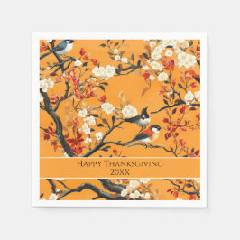 Elegant Fall Chinoiserie Paper Plate スタンダードカクテルナプキン