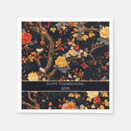Elegant Fall Chinoiserie Paper Plate スタンダードカクテルナプキン