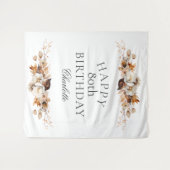 Elegant Fall Floral 80th Birthday Party タペストリー (正面(横))
