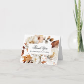 Elegant Fall Floral 80th Birthday Thank You サンキューカード (正面)