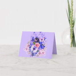 Elegant Fall Floral Bouquet Folded Thank You Card サンキューカード