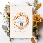 Elegant Fall Floral Ivory Rustic Autumn Wedding 招待状