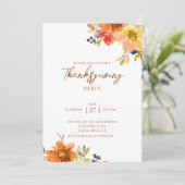 Elegant Fall Floral Thanksgiving Party  招待状 (スタンド正面)