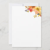 Elegant Fall Floral Thanksgiving Party  招待状 (裏面)