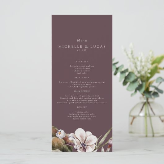 Elegant Fall Floral Wedding  メニュー (スタンド正面)