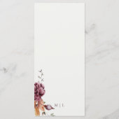 Elegant Fall Floral Wedding メニュー (裏面)