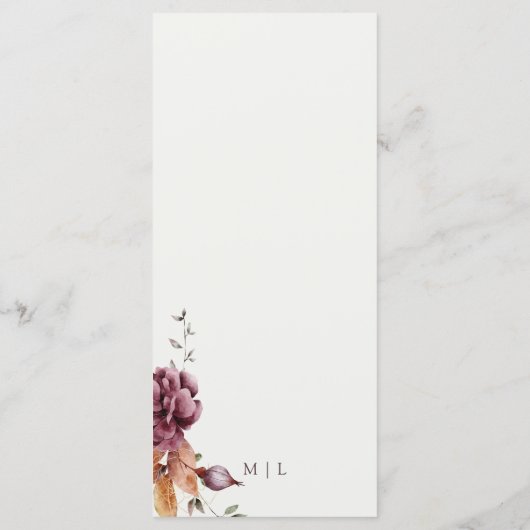 Elegant Fall Floral Wedding  メニュー (裏面)