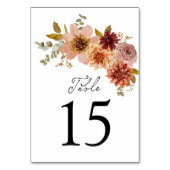Elegant Fall Floral Wedding Table Number Sign テーブルナンバー (裏面)